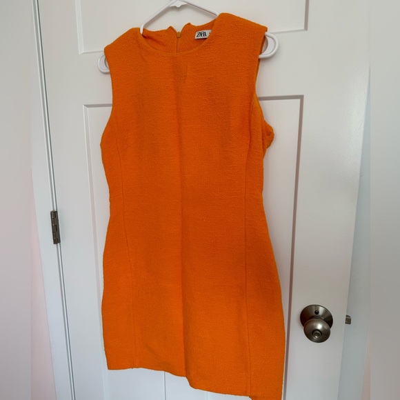 Zara Orange Tweed Dress - Picture 1 of 3